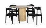 RIBERA/MEDVIK Matgrupp 4 Stolar Natur/Svart Byt till bild nr 1 (RIBERA/MEDVIK Matgrupp 4 Stolar Natur/Svart)