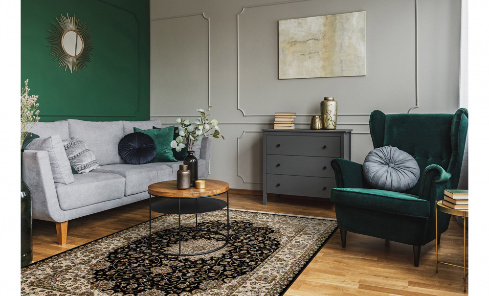 TERRY Medallion 240x330 Svart i gruppen Mattor & Textil / Mattor / Orientaliska Mattor hos SoffaDirekt.se (22020)