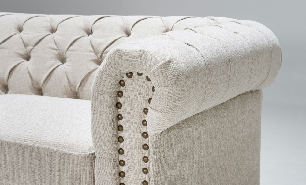 WINDSOR Chesterfield Bddsoffa Beige i gruppen Vardagsrum / Soffor / Bddsoffor hos SoffaDirekt.se (2328-332-1)