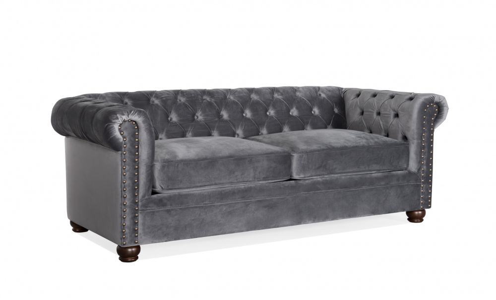 WINDSOR Chesterfield Bddsoffa Velvet Gr i gruppen Vardagsrum / Soffor / Sammetssoffor hos SoffaDirekt.se (2328-HLR-21)