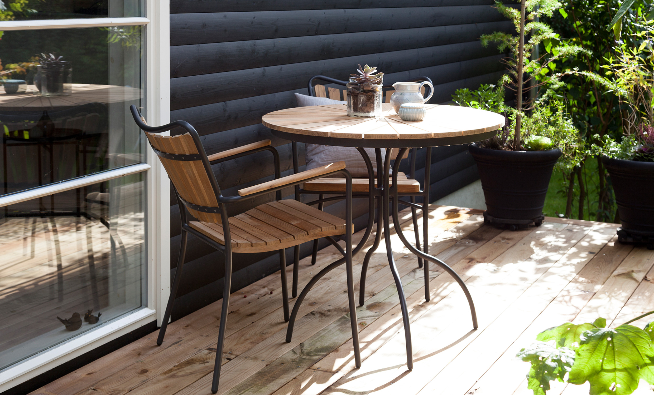 ELLEN Cafbord Teak/Gr 80