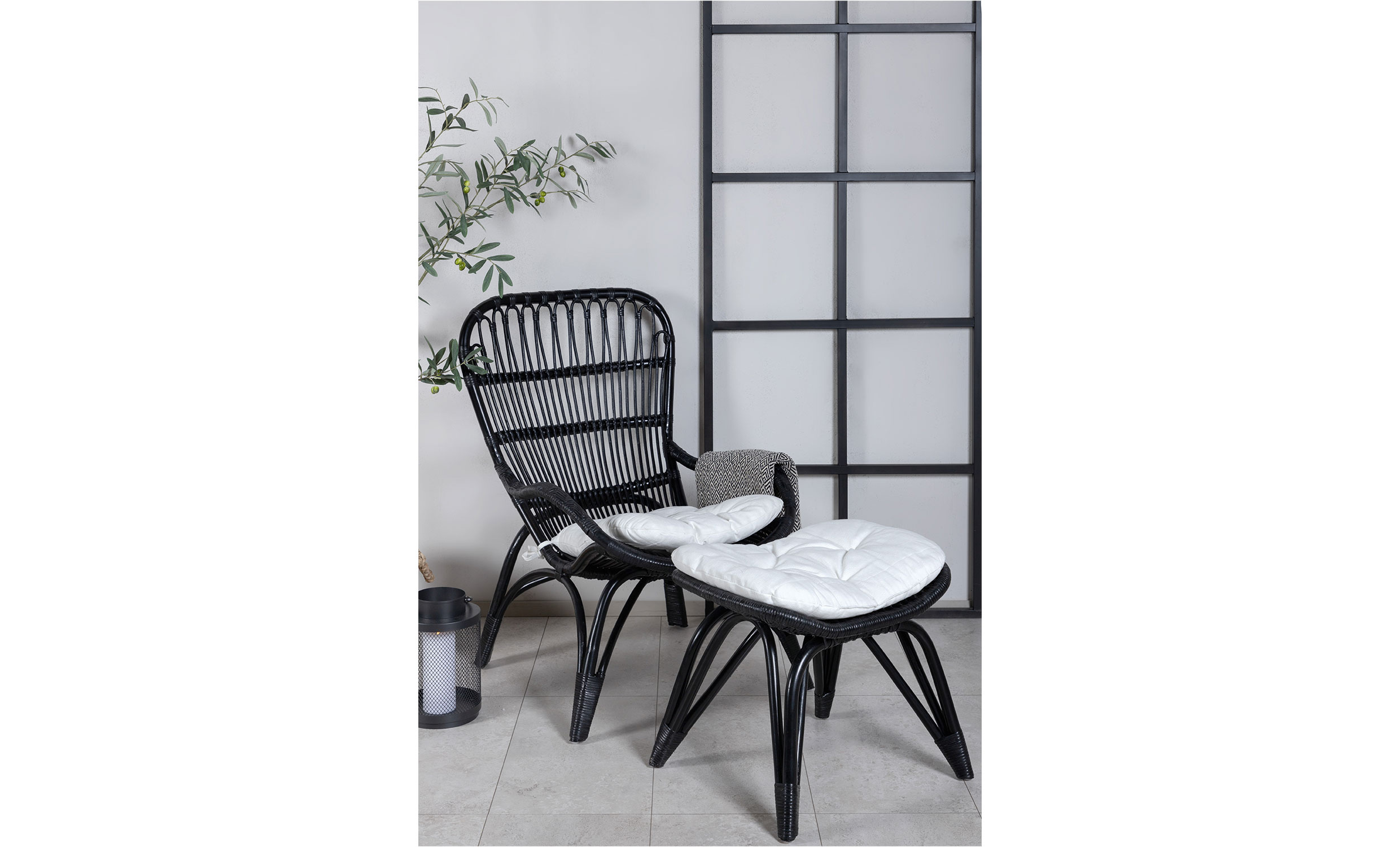 EDVIN Loungeftlj Svart/Offwhite