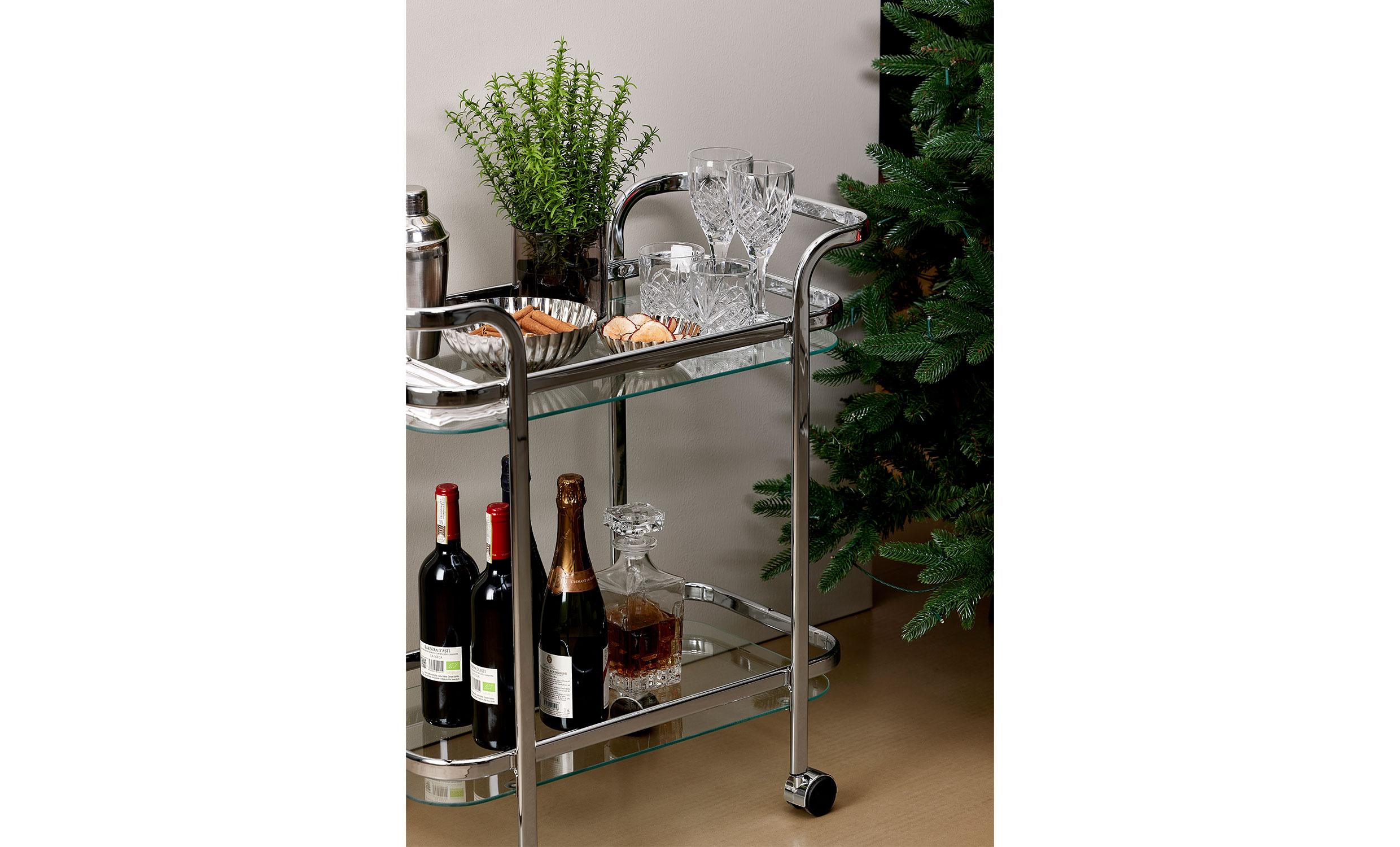 CUBA Serveringsvagn Krom