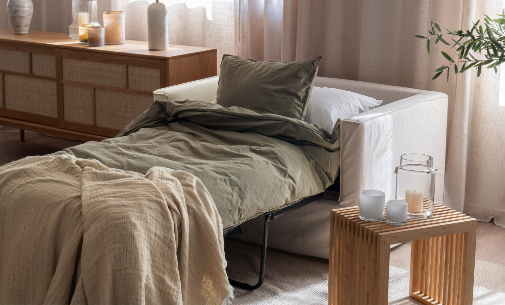 MILFORD Bddftlj Beige i gruppen Vardagsrum / Soffor / Bddsoffor hos SoffaDirekt.se (2632-1S-067-5D)