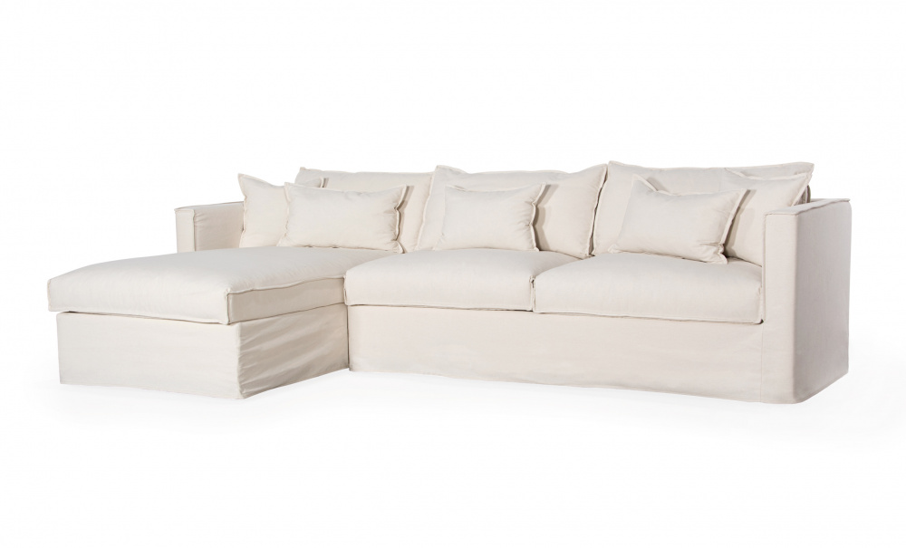 MILFORD Bddsoffa Divan Vnster Beige i gruppen Vardagsrum / Soffor / Bddsoffor hos SoffaDirekt.se (2632-CORN-LHF-067-5D)