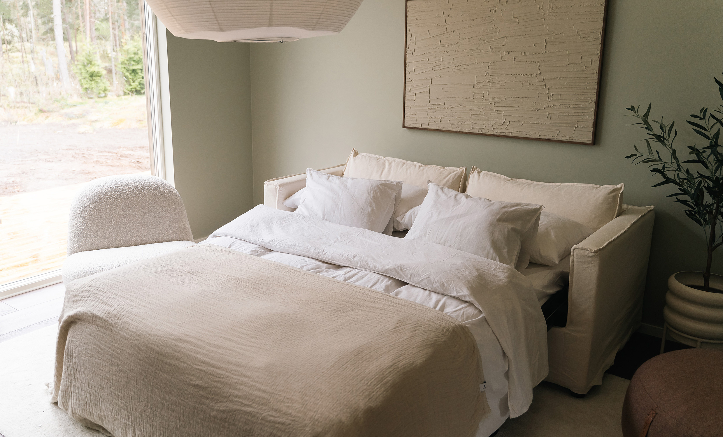 MILFORD Bäddsoffa Beige - Handla hos SoffaDirekt