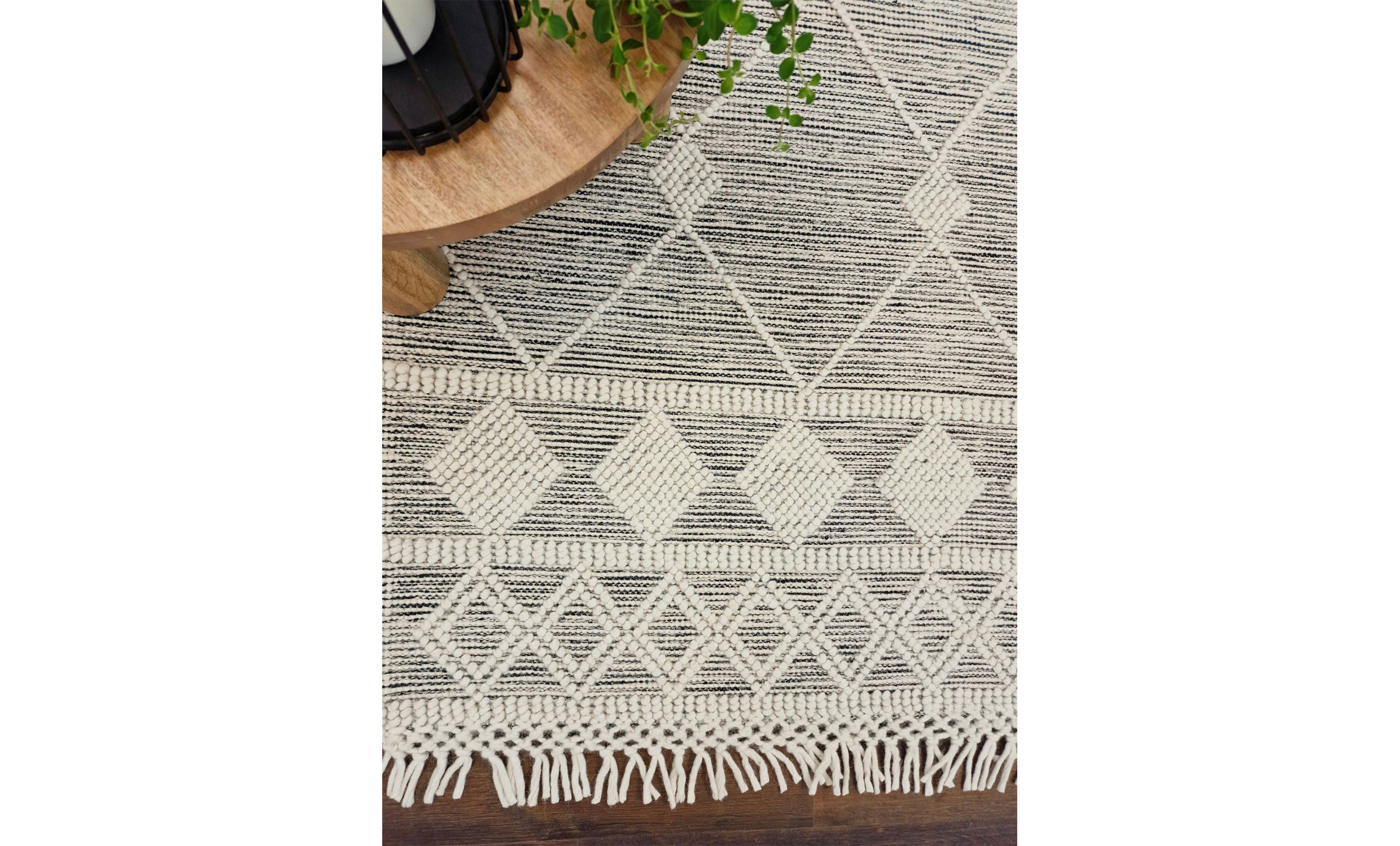 KANPUR Ullmatta 200x300 Svart