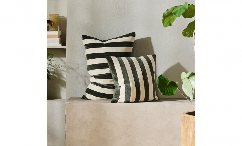 Bild nr 2 (ALHENA Kuddfodral 48x48 Ivory/Grn)