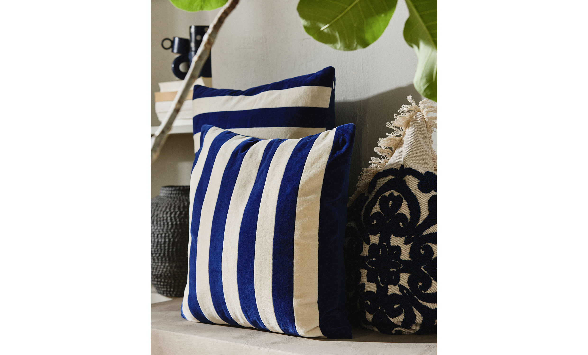 ALHENA Kuddfodral 48x48 Ivory/Bl