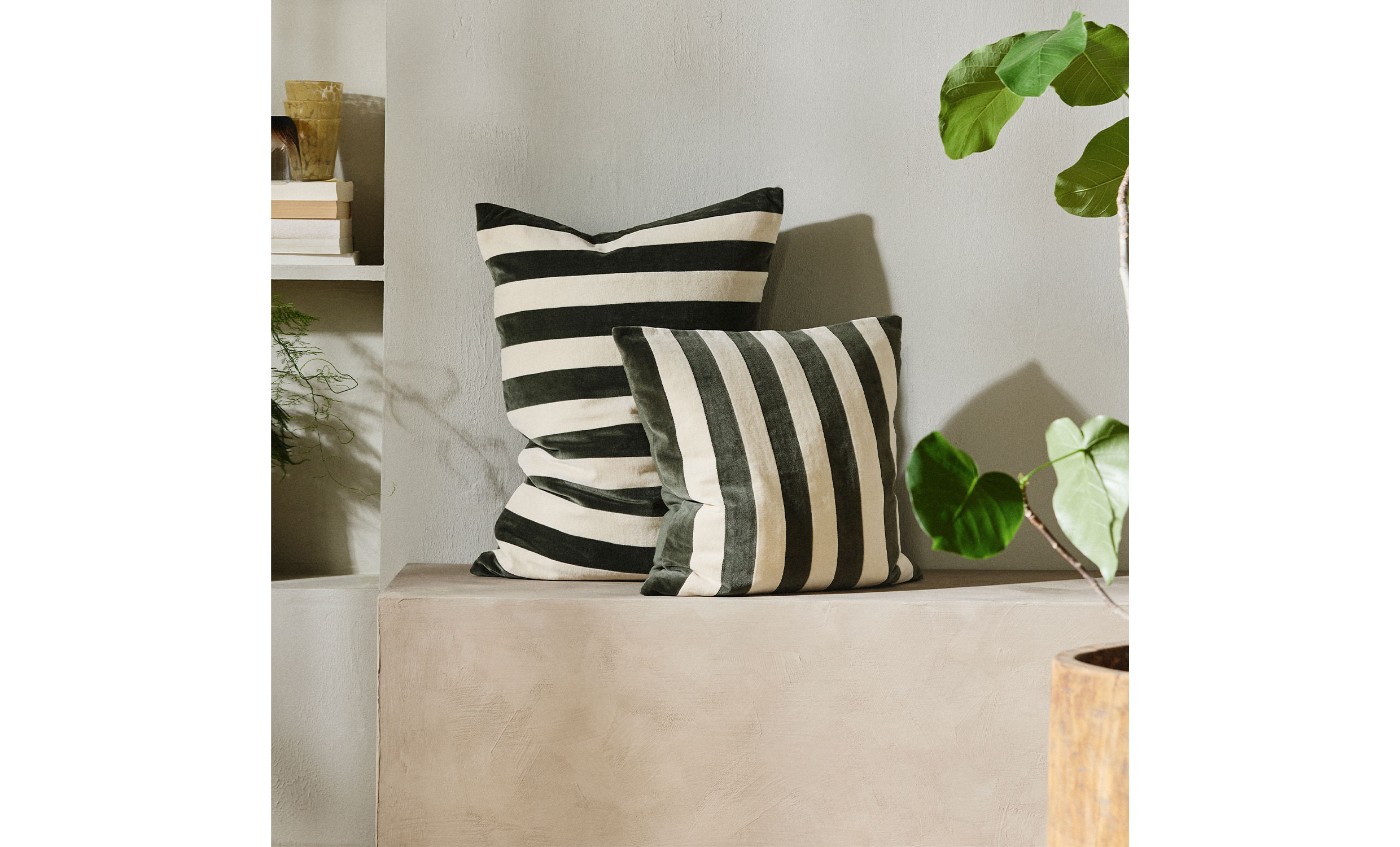 ALHENA Kuddfodral 48x68 Ivory/Grn