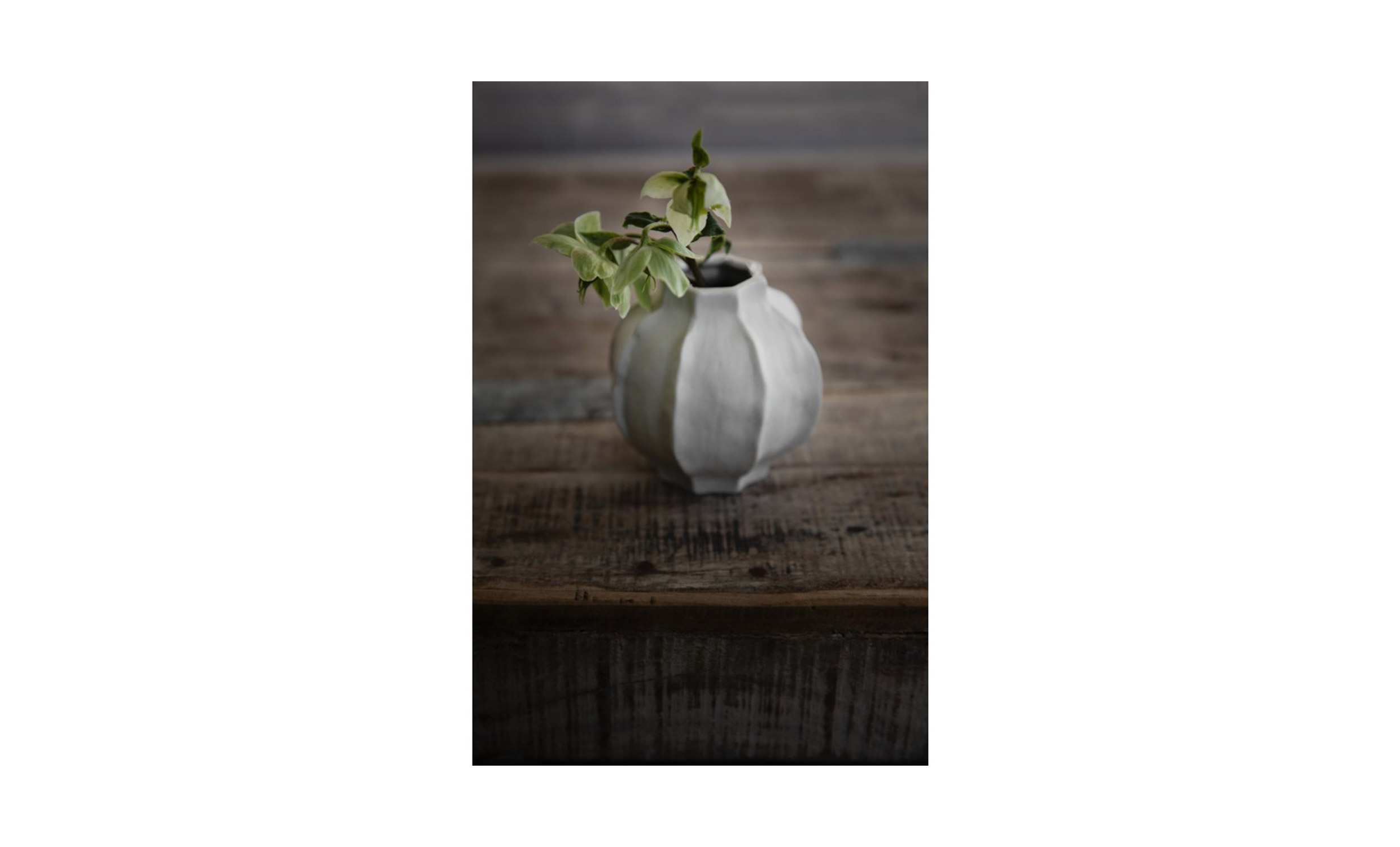 VAS Stengods 14cm Naturvit