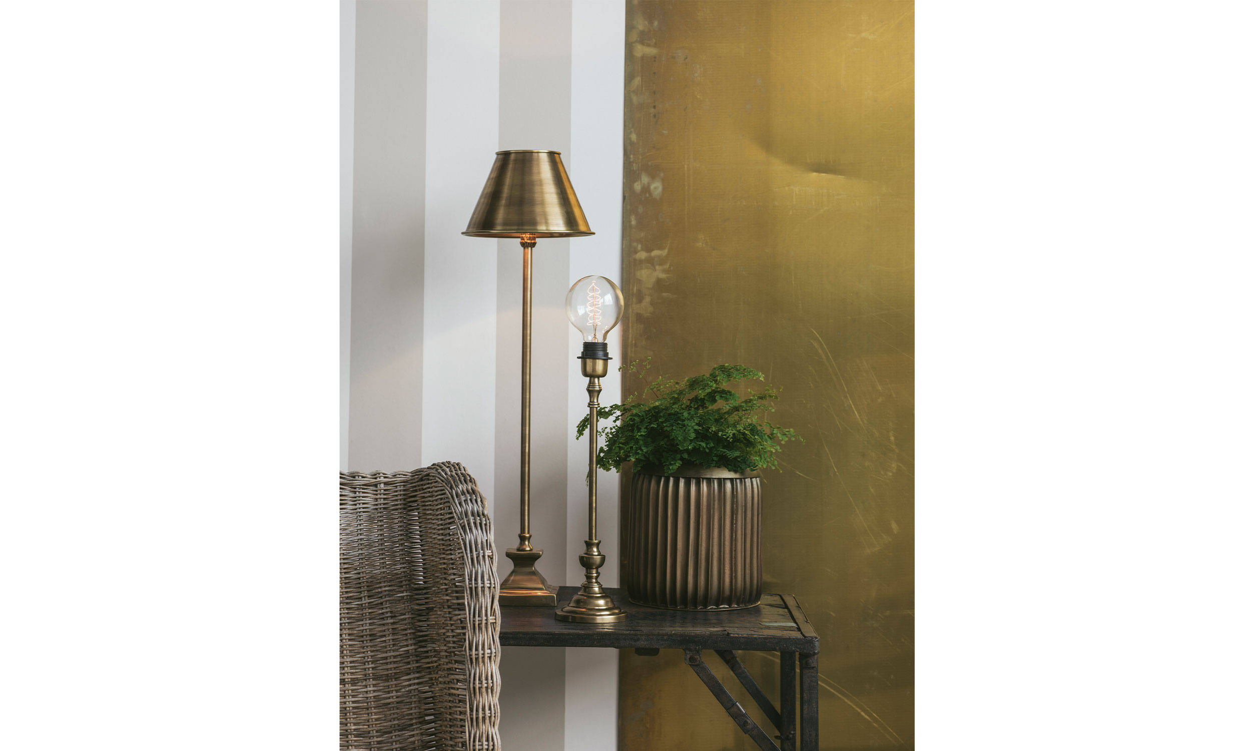 ANDREA Lampfot 43cm Antikmssing