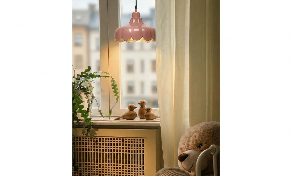Bild nr 2 (WELLS Taklampa 24cm Mellanrosa/Guld)