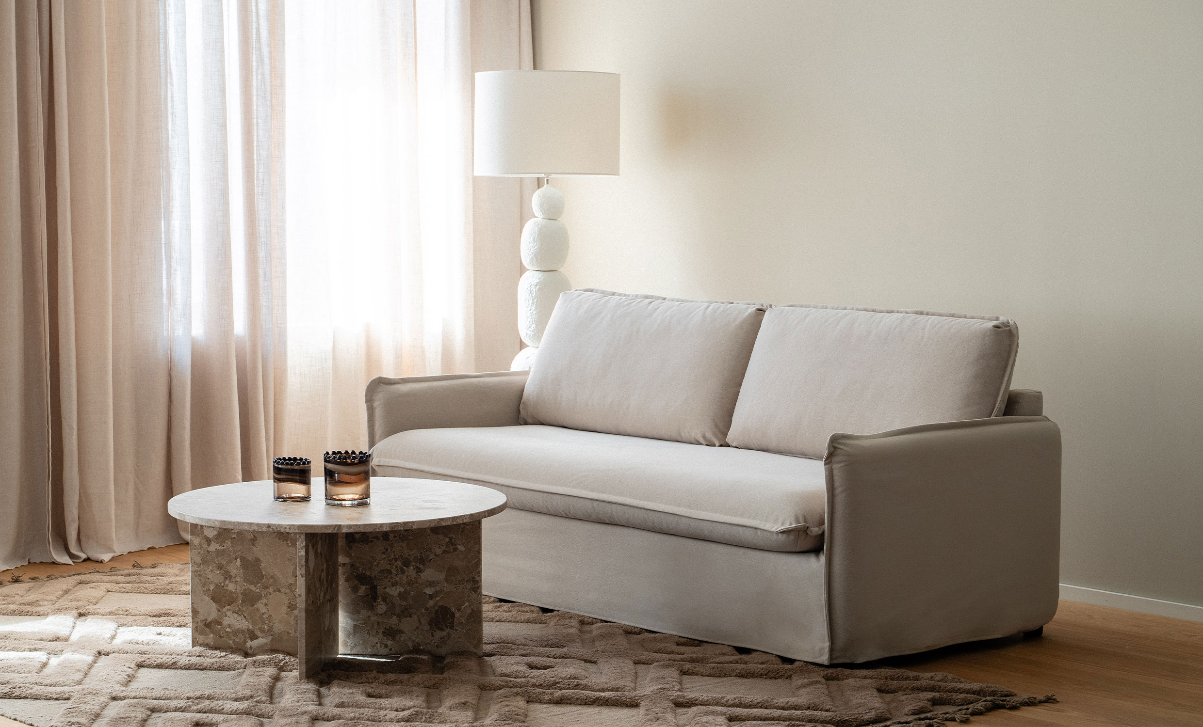 SANDE Bddsoffa Beige