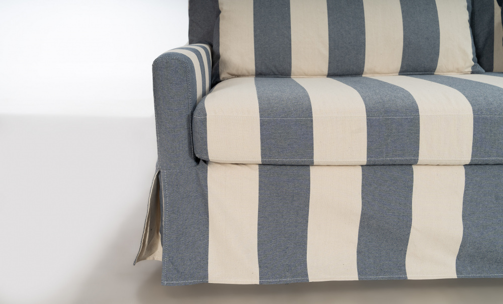 TOFTE Bddsoffa Randig Bl i gruppen Vardagsrum / Soffor / Bddsoffor hos SoffaDirekt.se (3195-TOF3S-0674E)