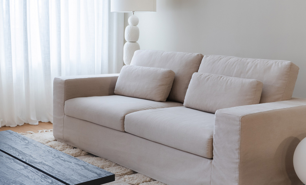 VIKELAND 3-sitssoffa Beige i gruppen Vardagsrum / Soffor / 3-sits soffor hos SoffaDirekt.se (3196-VIK3S-KW1852B22)