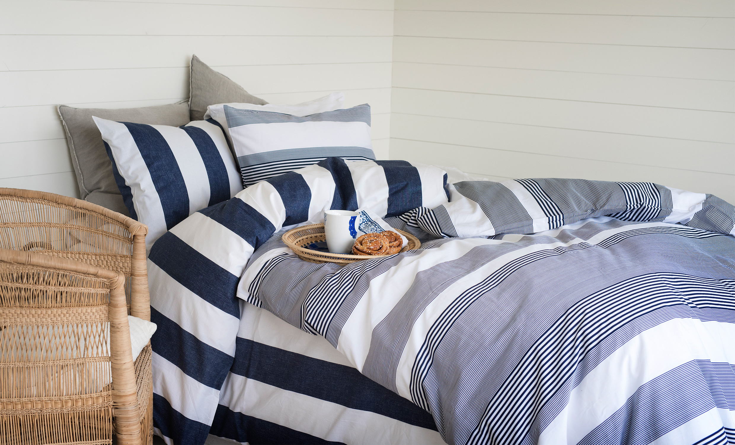 STRIPE Bddset Enkel Bl