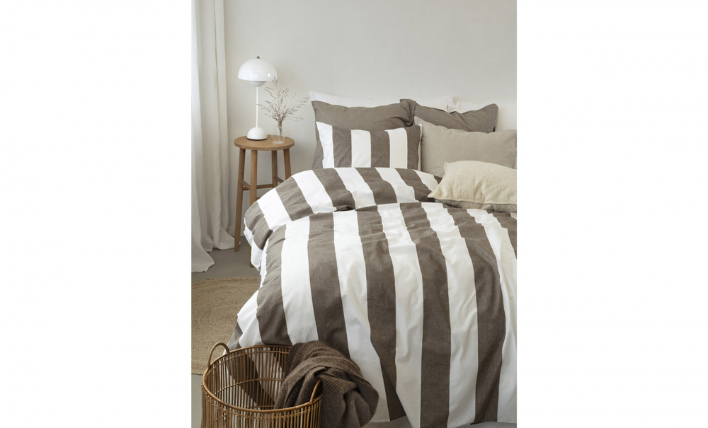 STRIPE Bddset Enkel Brun i gruppen Sovrum / Sovrumstextil / Sngklder hos SoffaDirekt.se (3327119)