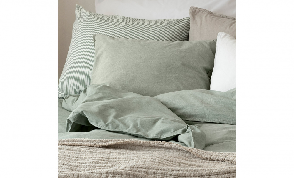 WASHED Bddset Tvttad Bomull Dimgrn i gruppen Sovrum / Sovrumstextil / Sngklder hos SoffaDirekt.se (3444110)