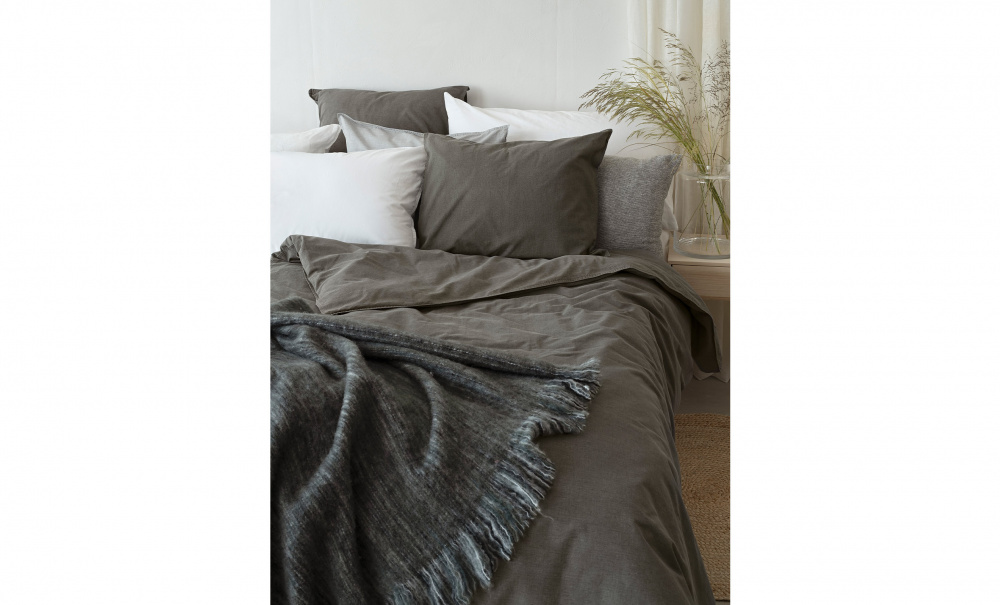 WASHED Bddset Tvttad Bomull Gr i gruppen Sovrum / Sovrumstextil / Sngklder hos SoffaDirekt.se (3444123)