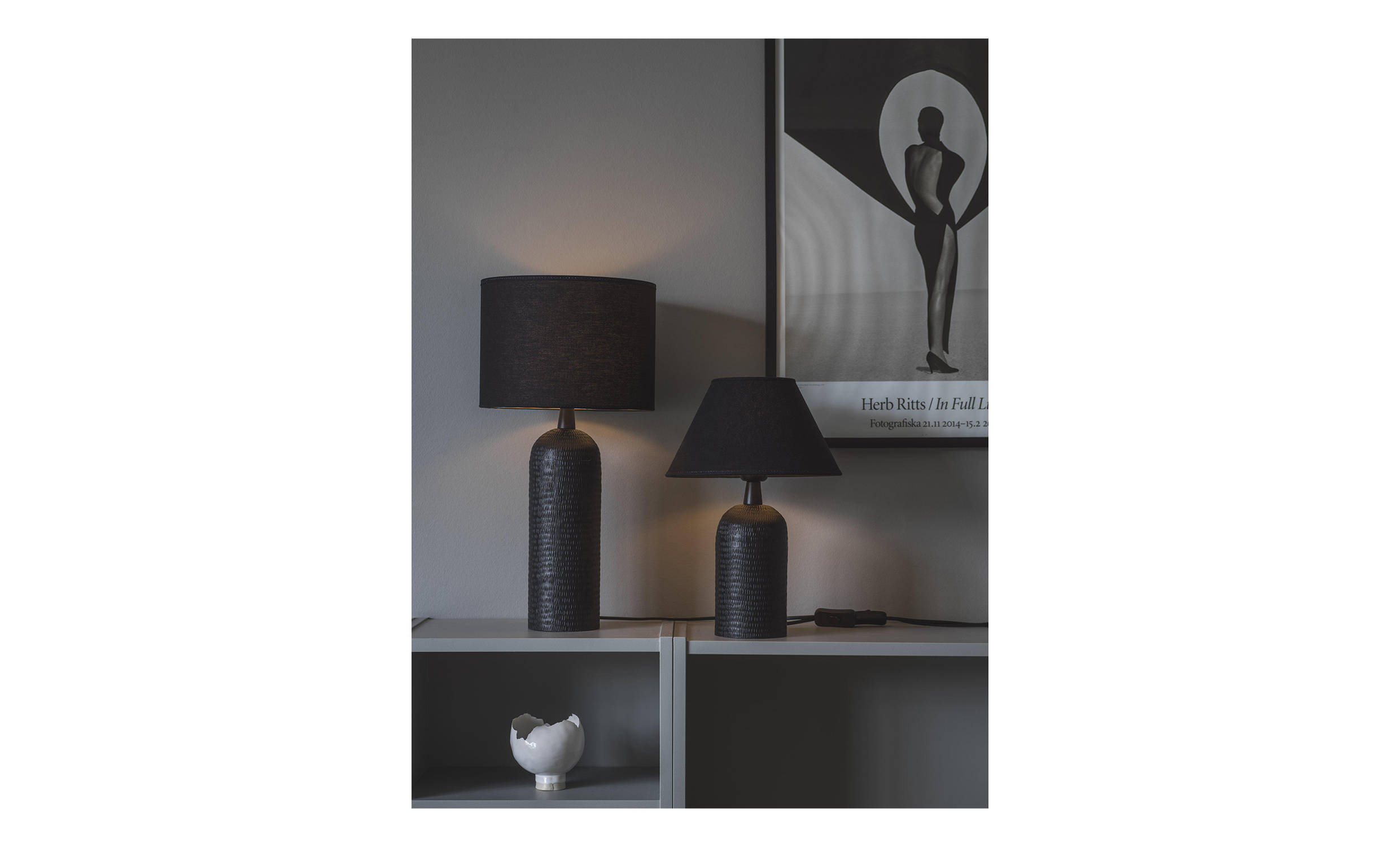 RILEY Lampfot 28 cm Svart