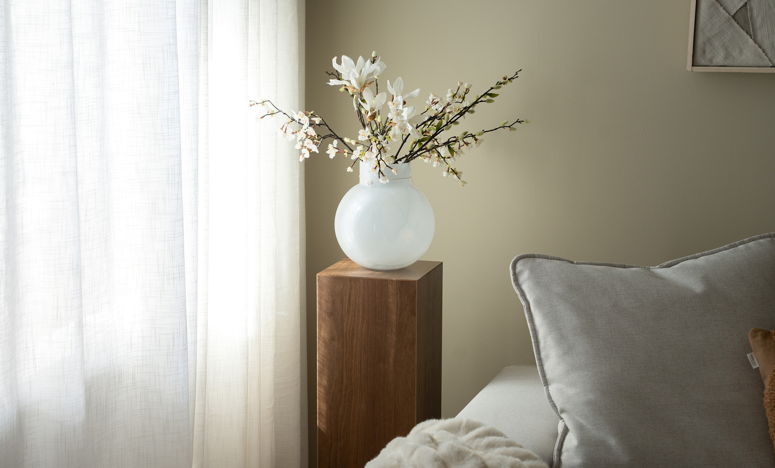 GLASVAS Rund 25cm Vit