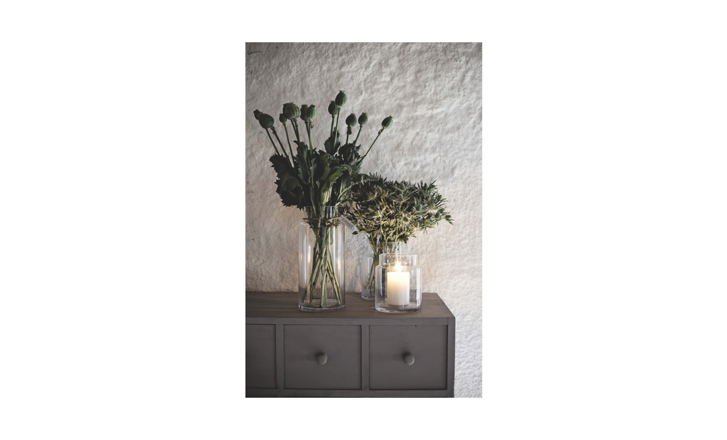 GLASVAS Rak 18cm Klar