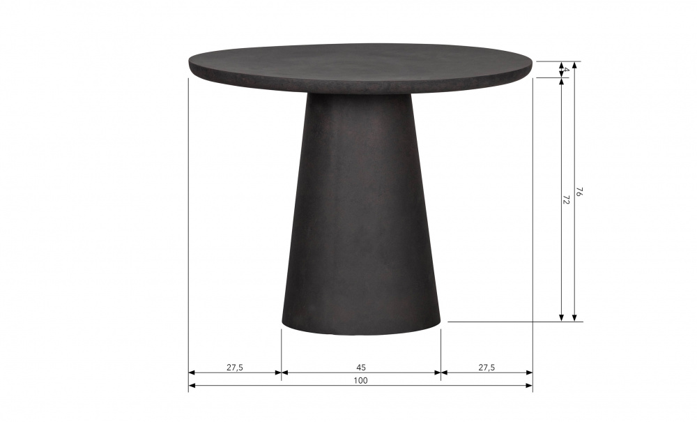 DAMON Matbord Mrkbrun D100 i gruppen Matplats / Bord / Matbord hos SoffaDirekt.se (373343-B)