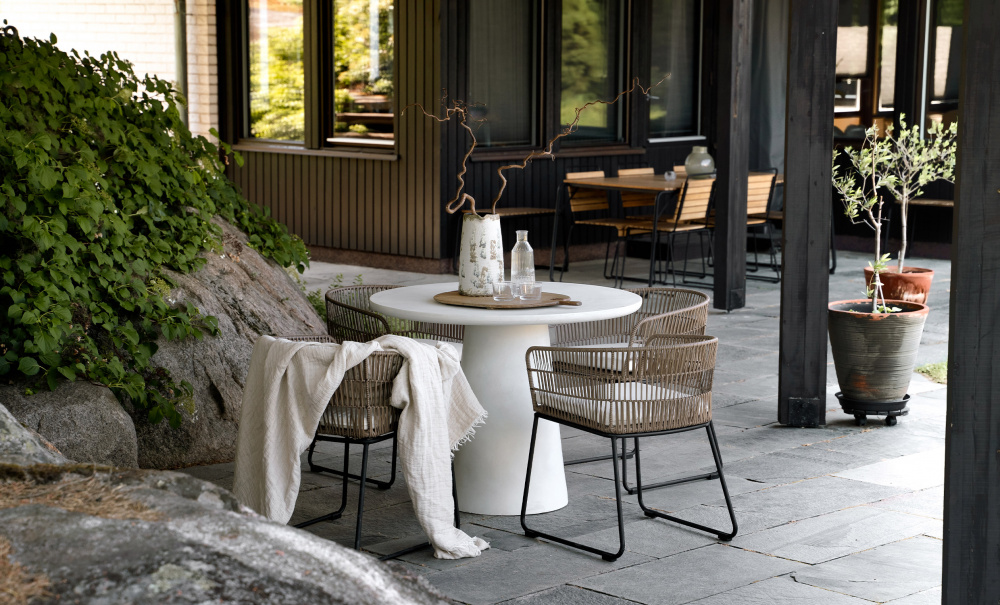 DAMON/FREEPORT Matgrupp Vit 4 Stolar i gruppen Utembler / Trdgrdsbord / Matgrupper hos SoffaDirekt.se (373343-W-4922)