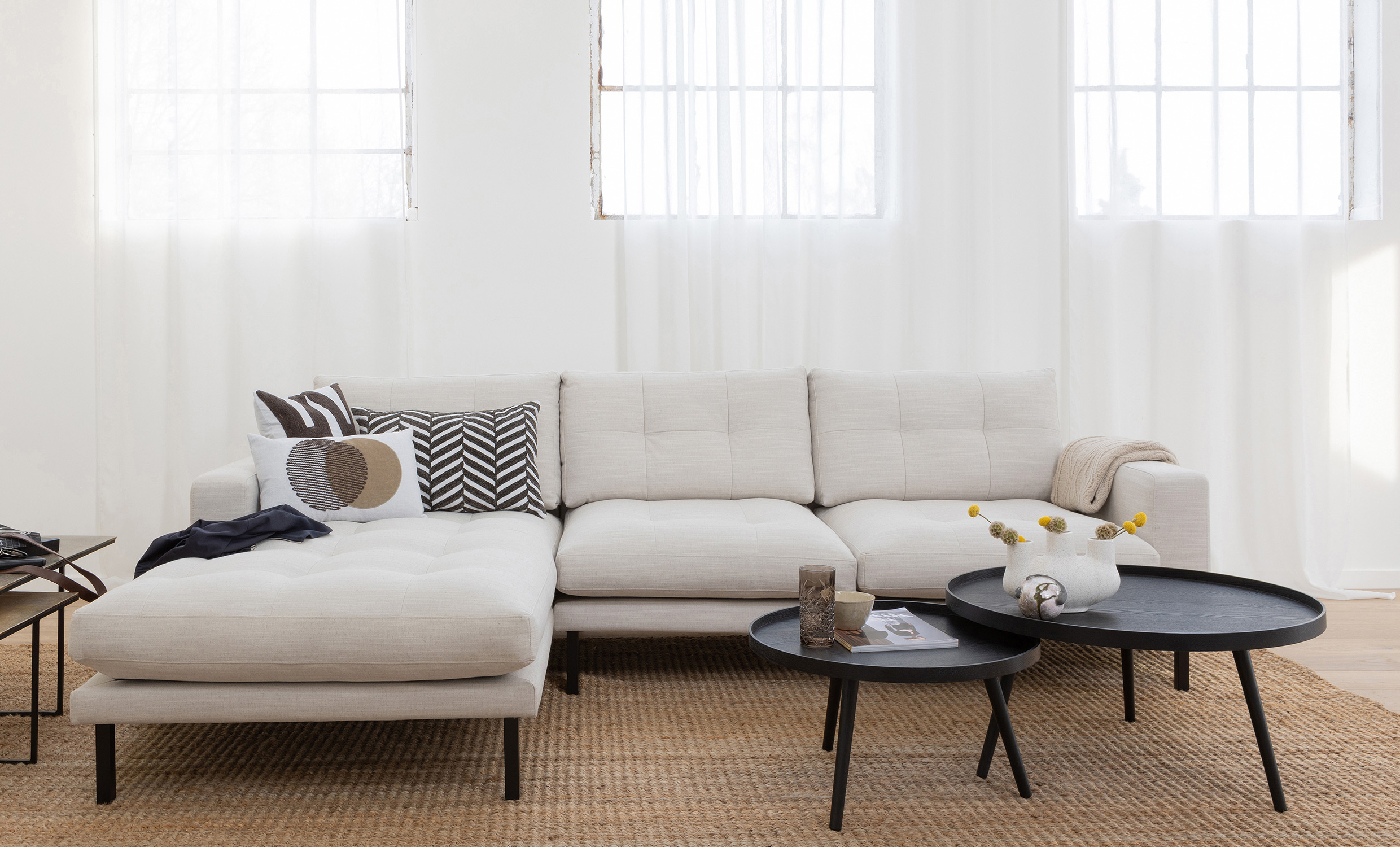 RIVER Divansoffa Vnster Beige