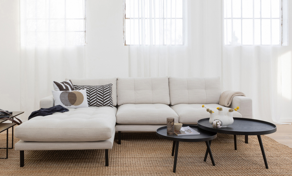 RIVER Divansoffa Vnster Beige i gruppen Vardagsrum / Soffor / Divansoffor hos SoffaDirekt.se (373407-N)