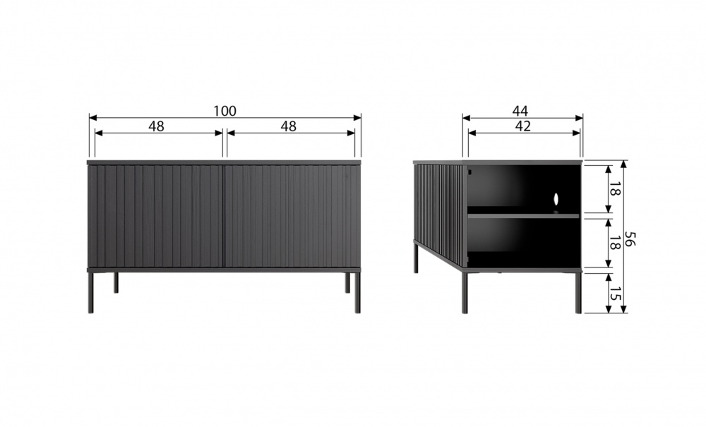 NEW GRAVURE Tv-bnk 100 Svart i gruppen Vardagsrum / Frvaringsmbler / TV-Bnkar hos SoffaDirekt.se (373472-Z)