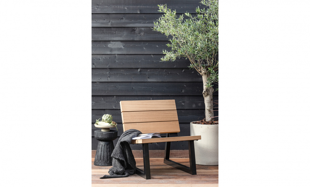 BANCO Utomhus Loungestol natur/svart i gruppen Utembler / Sittmbler / Loungembler hos SoffaDirekt.se (373475-N)