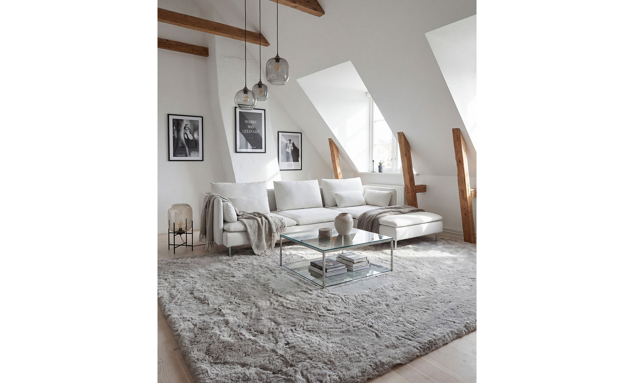SUPER-SOFT Ryamatta 160x230 Ljusgrå