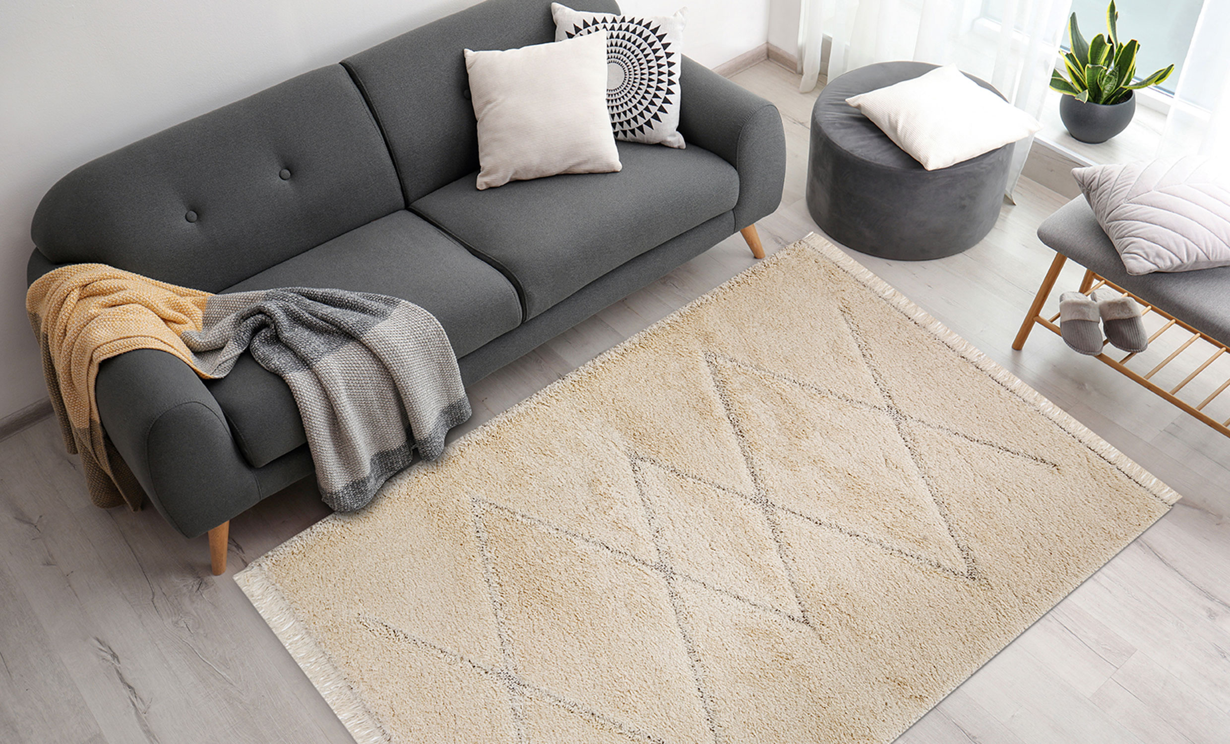 ANTON Matta Berber Vit 235x330