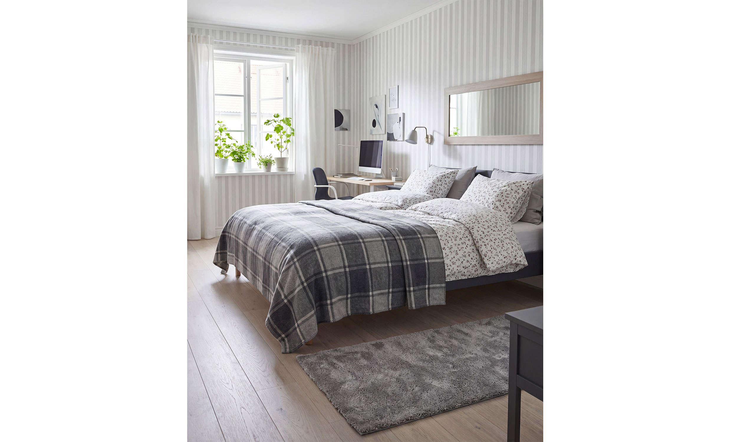 BIBBI Ryamatta 80x180 Ljusgrå
