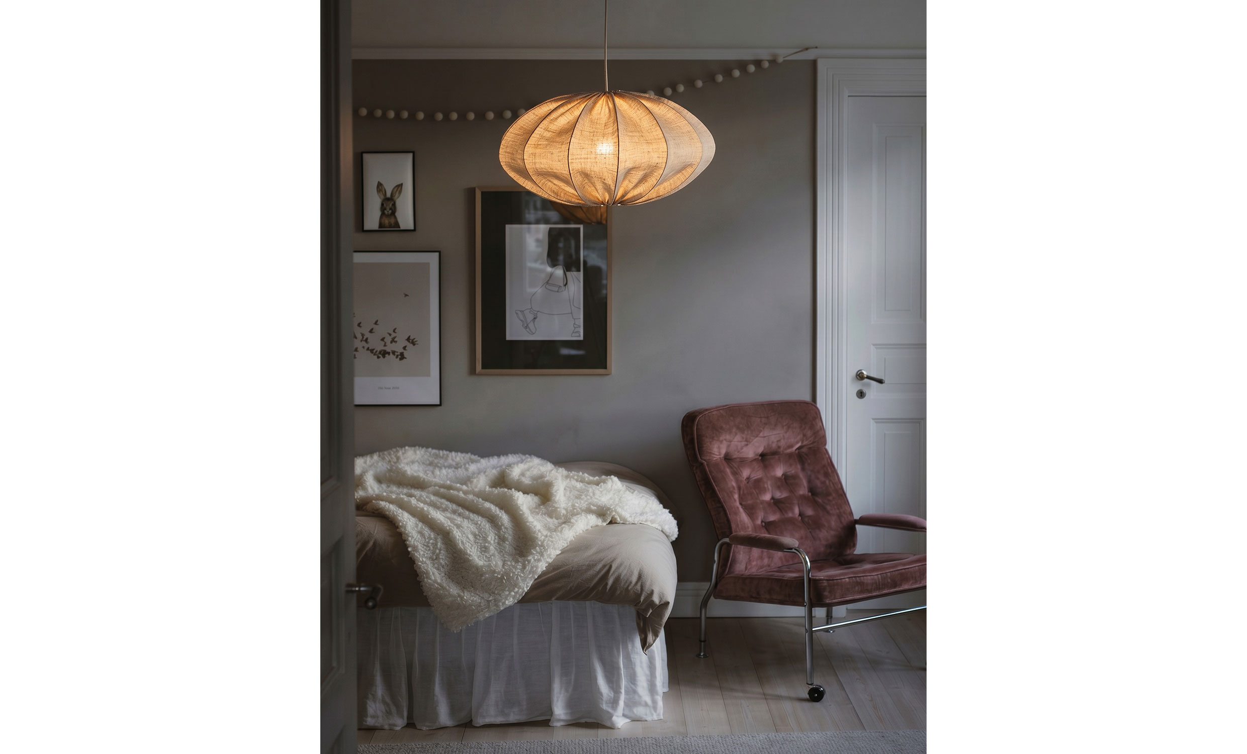 ROSA Taklampa 60cm Linnebeige