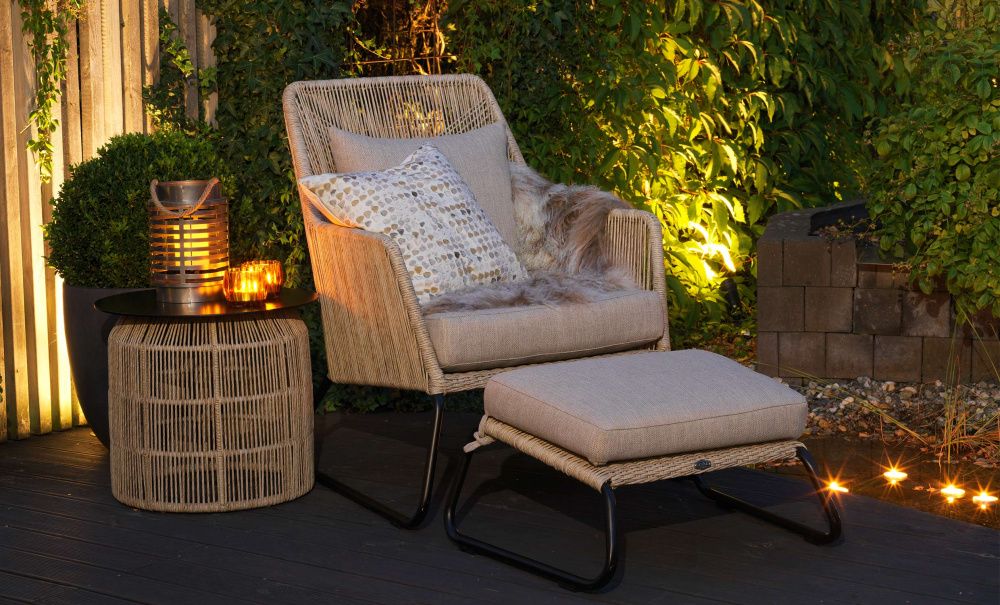 MIDWAY Fotpall Beige i gruppen Utembler / Trdgrdsstolar hos SoffaDirekt.se (4037-8-21-02)
