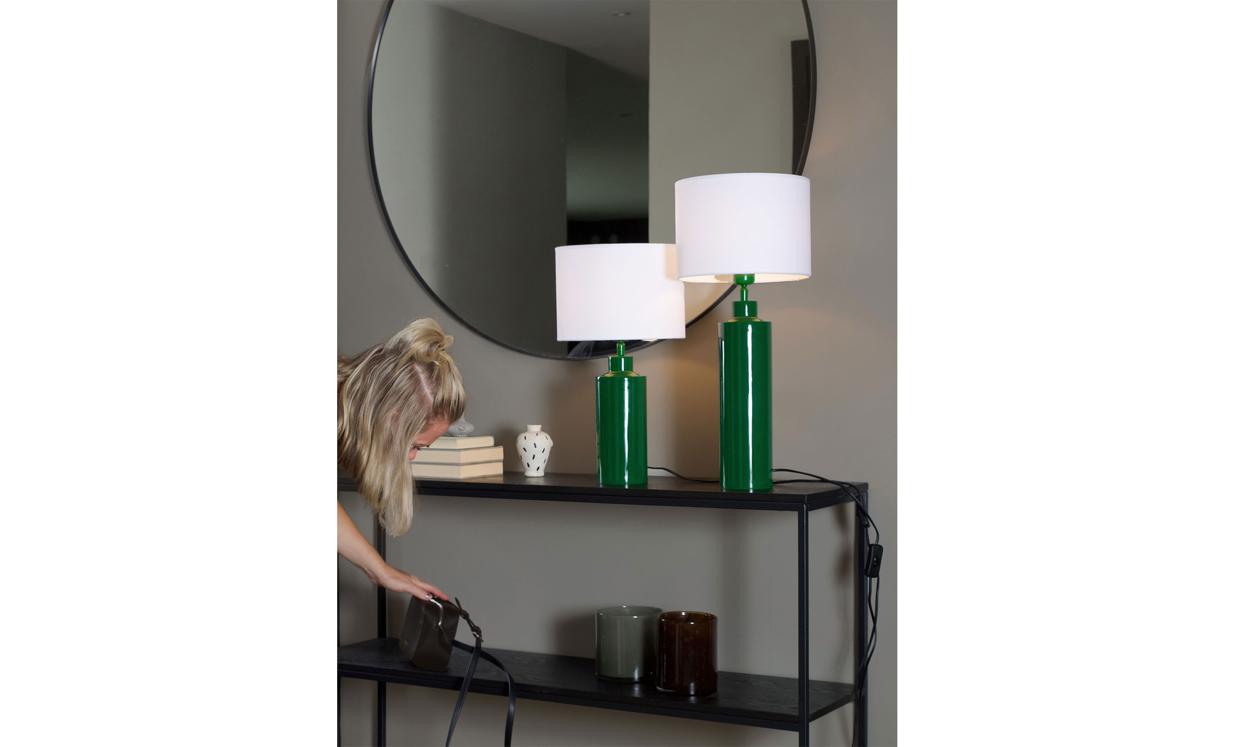 SOLO Bordslampa 46cm Grön/Vit