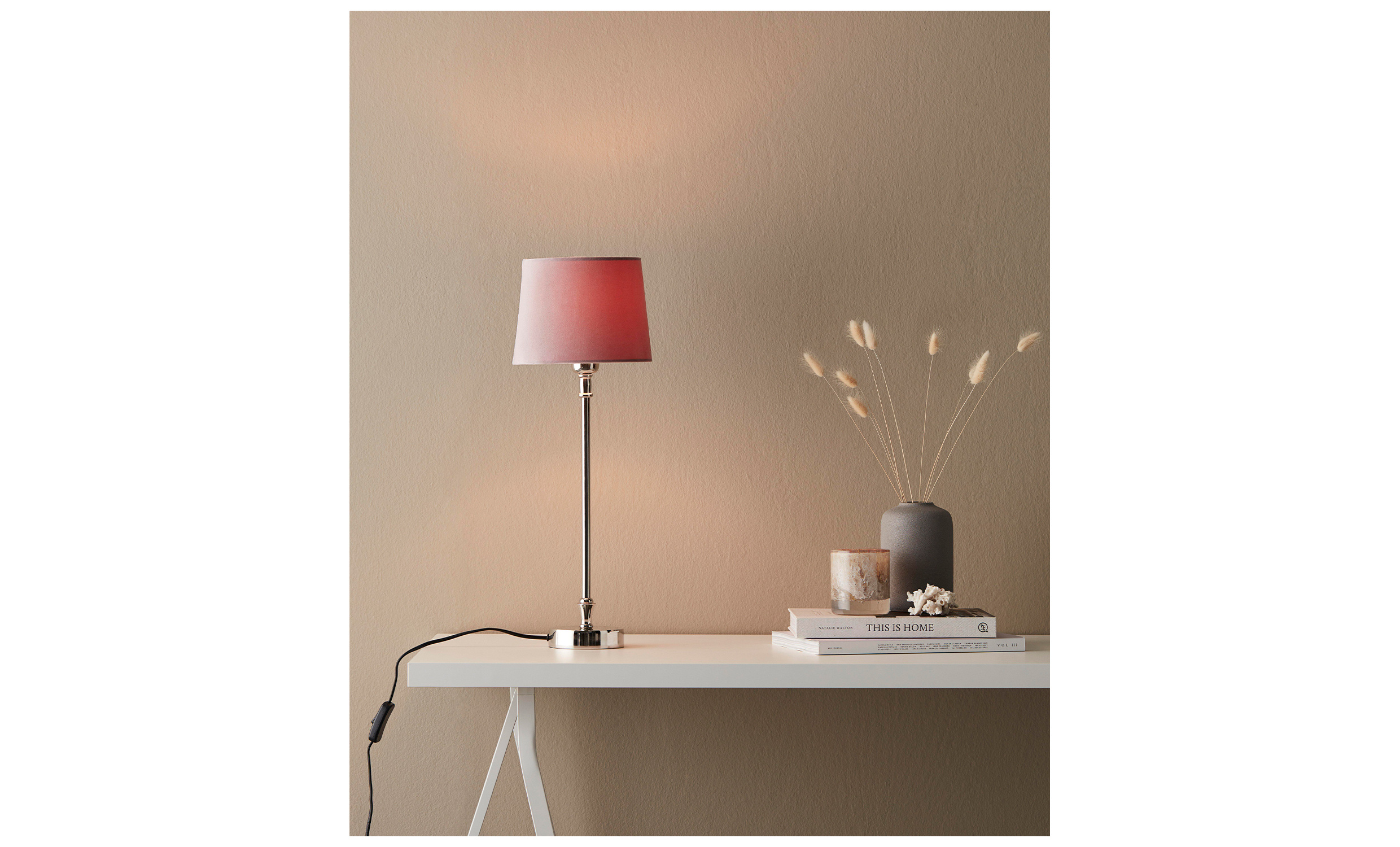 SOFIA Lampskrm 20 cm Sammet Rosa