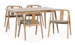BLANCA 150/LINA Matgrupp 4 Stolar Natur Byt till bild nr 1 (BLANCA 150/LINA Matgrupp 4 Stolar Natur)