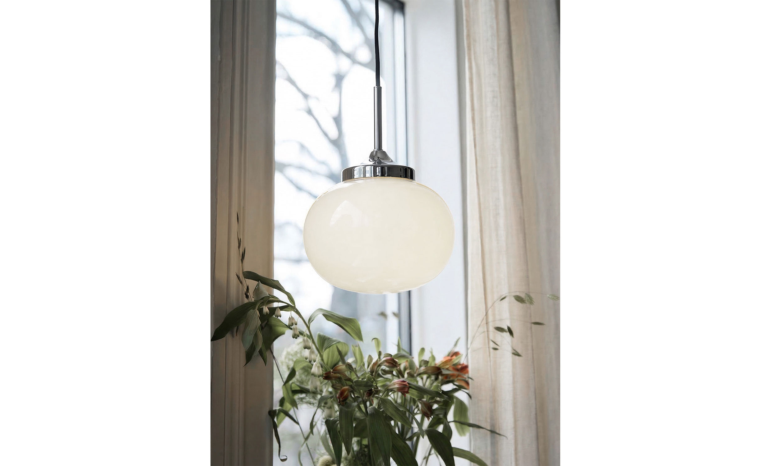 ELSY Fönsterlampa D18cm Vit/Krom