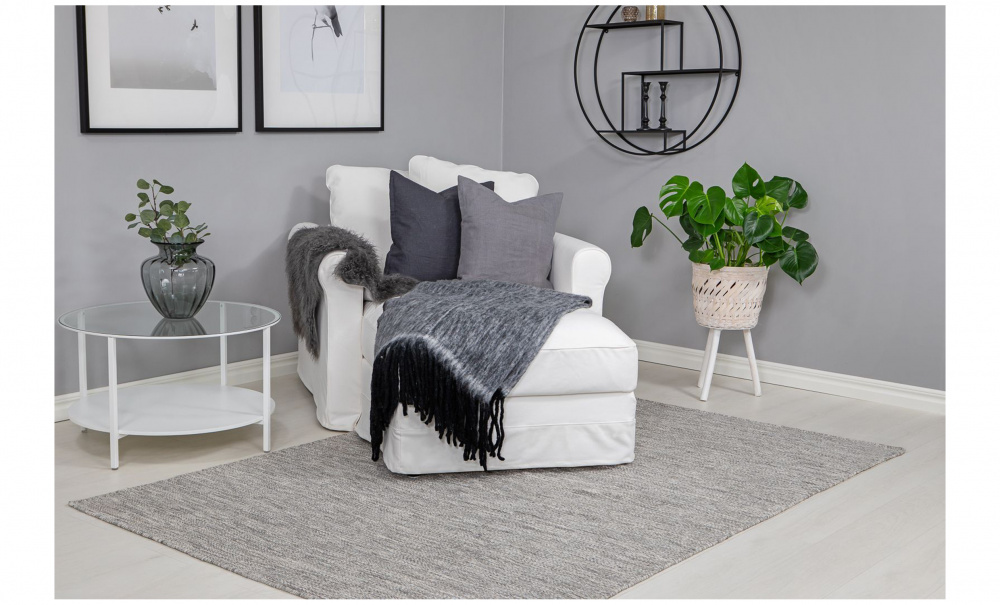 BJRKA Ullmatta 200x300 Silver i gruppen Mattor & Textil / Mattor / Ullmattor & Rllakan hos SoffaDirekt.se (45603)