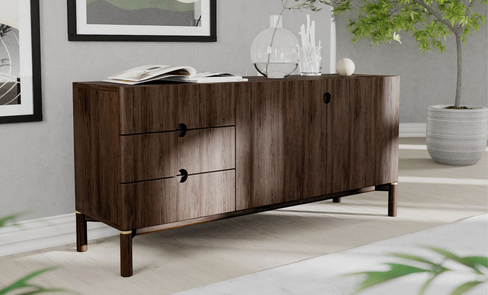 ARONA Sideboard Mrkbrun i gruppen Vardagsrum / Frvaringsmbler / Sideboards hos SoffaDirekt.se (50184710)
