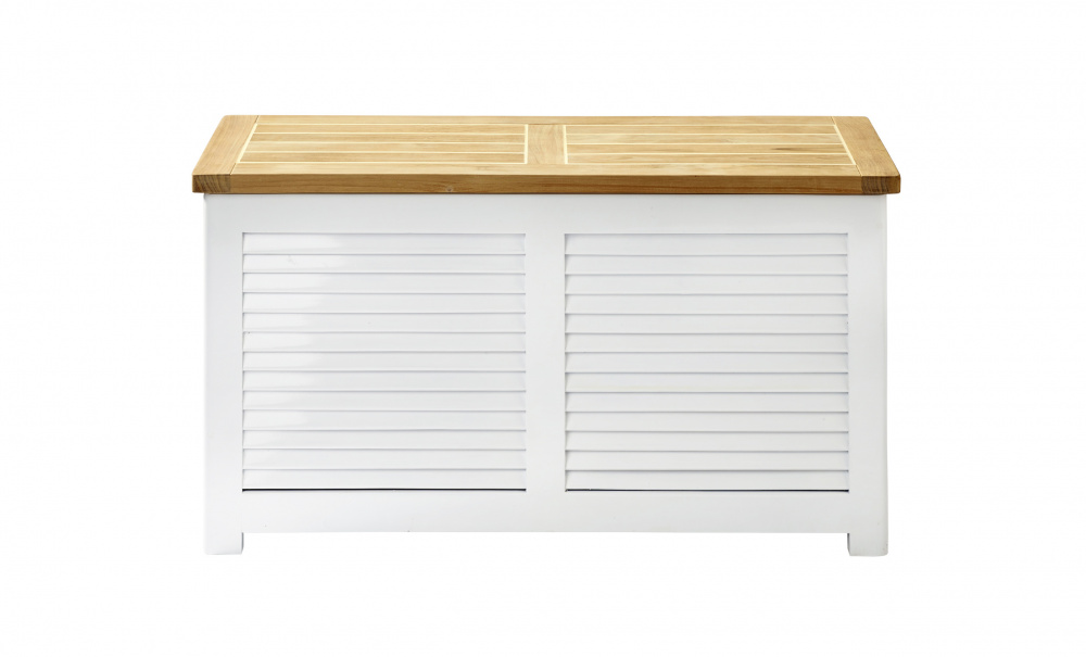 LAURA Frvaringslda Vit/Teak i gruppen Utembler / Frvaring / Dynboxar hos SoffaDirekt.se (5056012)