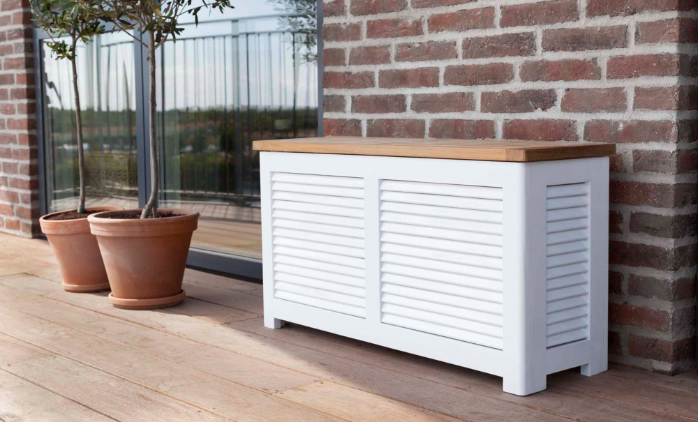 LAURA Frvaringslda Vit/Teak i gruppen Utembler / Frvaring / Dynboxar hos SoffaDirekt.se (5056012)