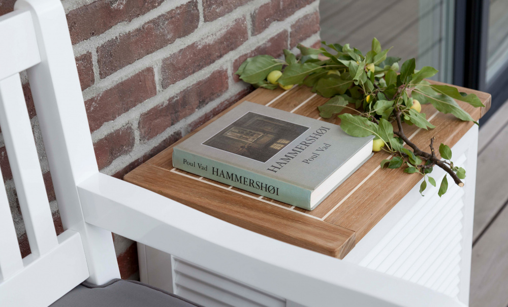 LAURA Frvaringsbnk Liten Vit/Teak i gruppen Utembler / Frvaring / Dynboxar hos SoffaDirekt.se (5066112)
