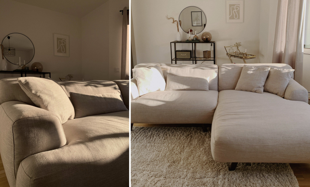 Tylsand Divansoffa Vnster Beige i gruppen Vardagsrum / Soffor / Divansoffor hos SoffaDirekt.se (527-TYL-LEFT-FLW5A)