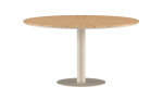 Byt till bild nr 1 (AGUSTIN Matbord D120 Beige/Teak)