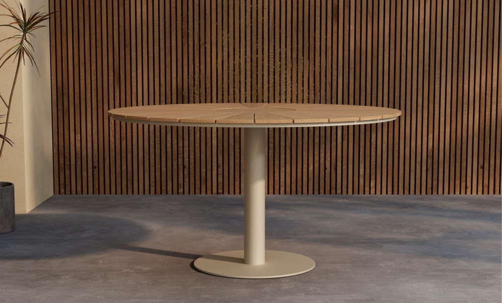 Bild nr 2 (AGUSTIN Matbord D120 Beige/Teak)